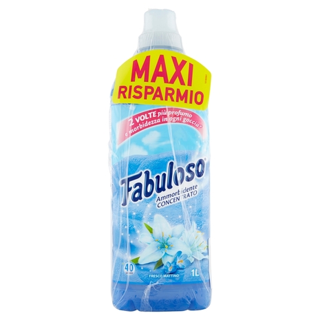 Fabuloso ammorbidente concentrato Fresco Mattino, maxi risparmio, 120 lavaggi, 3x1L Tripacco
